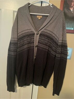 Red camel Men's Black cardigan Classic Patterned Design xl